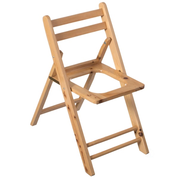 Playberg Wooden Folding Portable Toilet Seat for Camping and Hiking with Backrest QI004419 - main